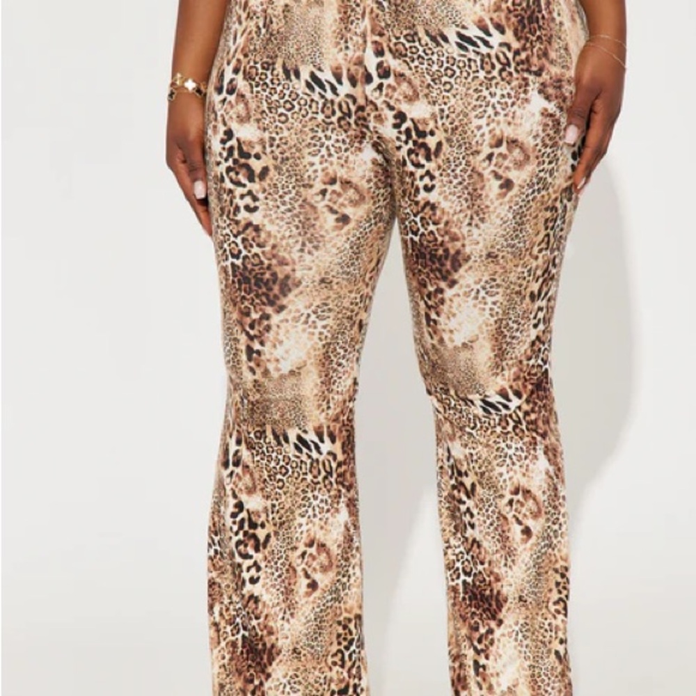 Fashion Nova Leopard Print Flare Pants